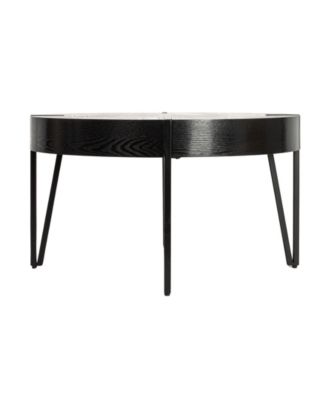 Astoria 31" Wood Round Side Coffee Table with Metal Hairpin Legs