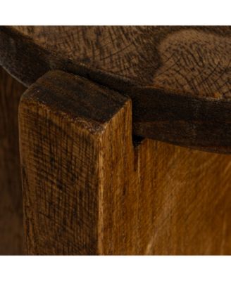 13" Paulownia Wood Round Accent Table