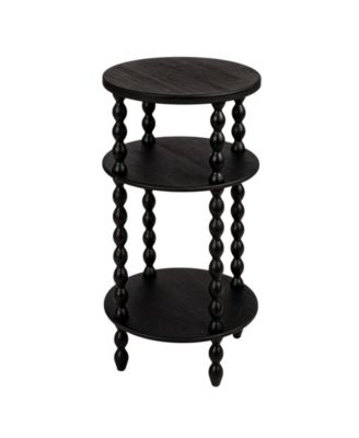 Bobbin Leg 15" Wood Round Accent Table