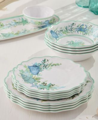 Sea Glass Melamine Salad Plate, Set of 4