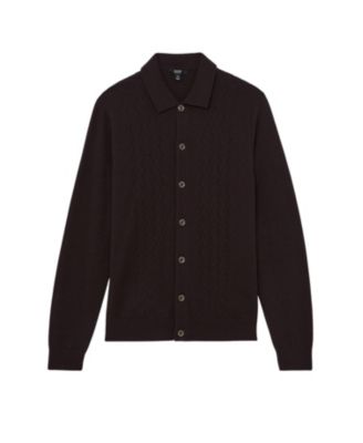 Men's Wool Stitch-Detail Button Sweater