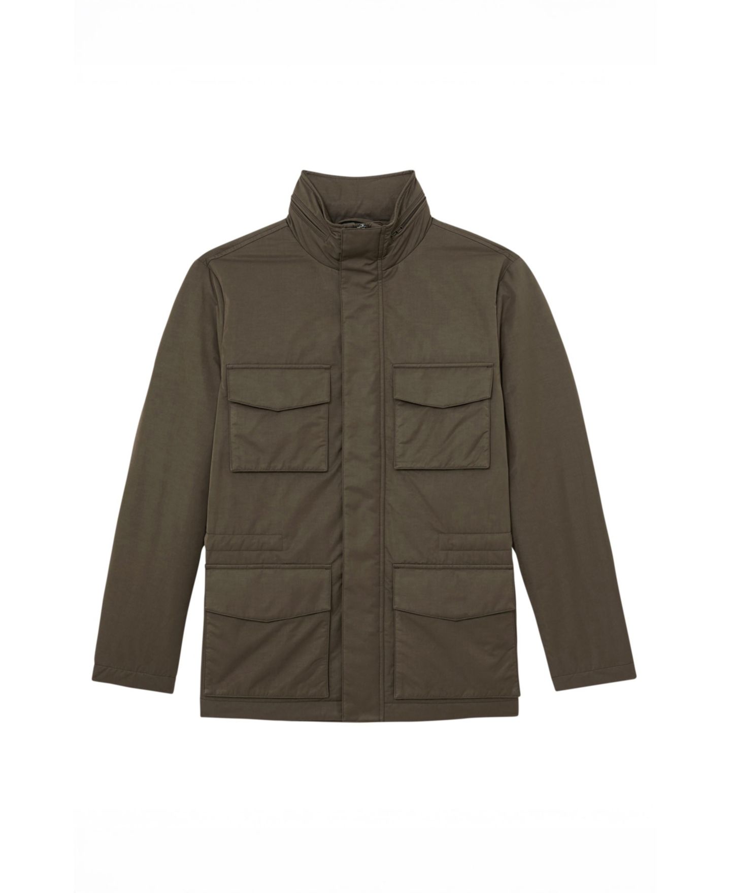 Мужская куртка REISS Oswald Cotton-Blend Padded Four-Pocket, цвет: Хаки зелёный — фото 4