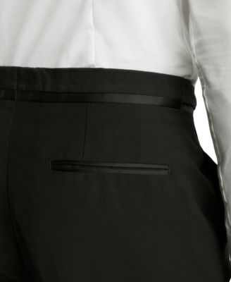 Men's Tailored-Fit Wool-Blend Tuxedo Pants