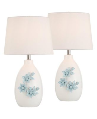 Novalis 24" High Flower Ceramic Table Lamp Set of 2