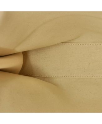 Large Vertical Cabas Tote Canvas with Leather