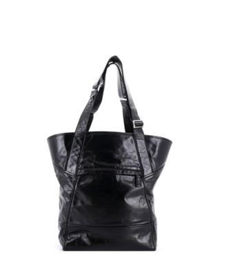 Tall Triple Front Pocket Tote Leather