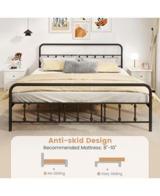 King Size Bed Frame with Headboard and Under Bed Storage