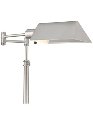 Jenson Traditional 54" Tall Standing Floor Lamps Set of 2 Lights Swing Arm Pharmacy Adjustable Brushed Nickel