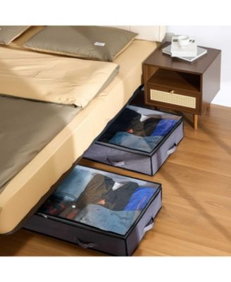 Under Bed Storage Containers with Clear Lids 6 Pack