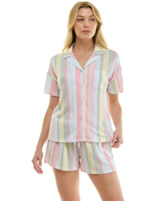 Women's Collared Top and Pull-On Shorts, 2-Piece Set