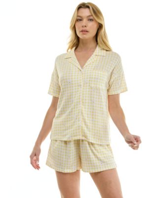 Women's Collared Top and Pull-On Shorts, 2-Piece Set