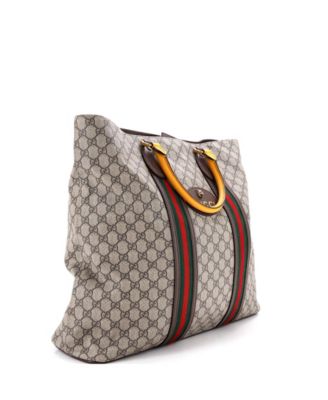 Tall Neo Vintage Web Soft Tote GG Coated Canvas