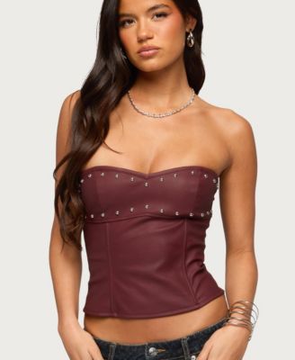 Women's Izara Studded Faux Leather Corset