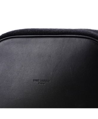 Rive Gauche Drawstring Bucket Bag Embroidered Wool