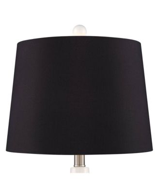 Jane Modern Table Lamps 25" High Set of 2 Ceramic with Faux Silk Drum Shade for Bedroom Living Room Home Bedside Nightstand Office