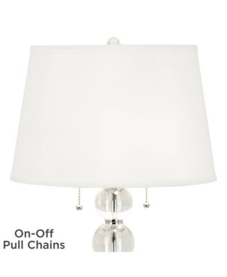 Modern Table Lamp High with USB Dimmer Stacked Crystal Spheres Drum Shade for Bedroom Living Room Desk Bedside