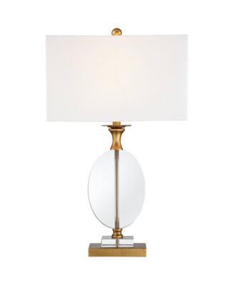 Valerie 28" Tall Round Geometric Modern Table Lamps Set of 2 Gold Crystal Living Room Bedroom White Shade