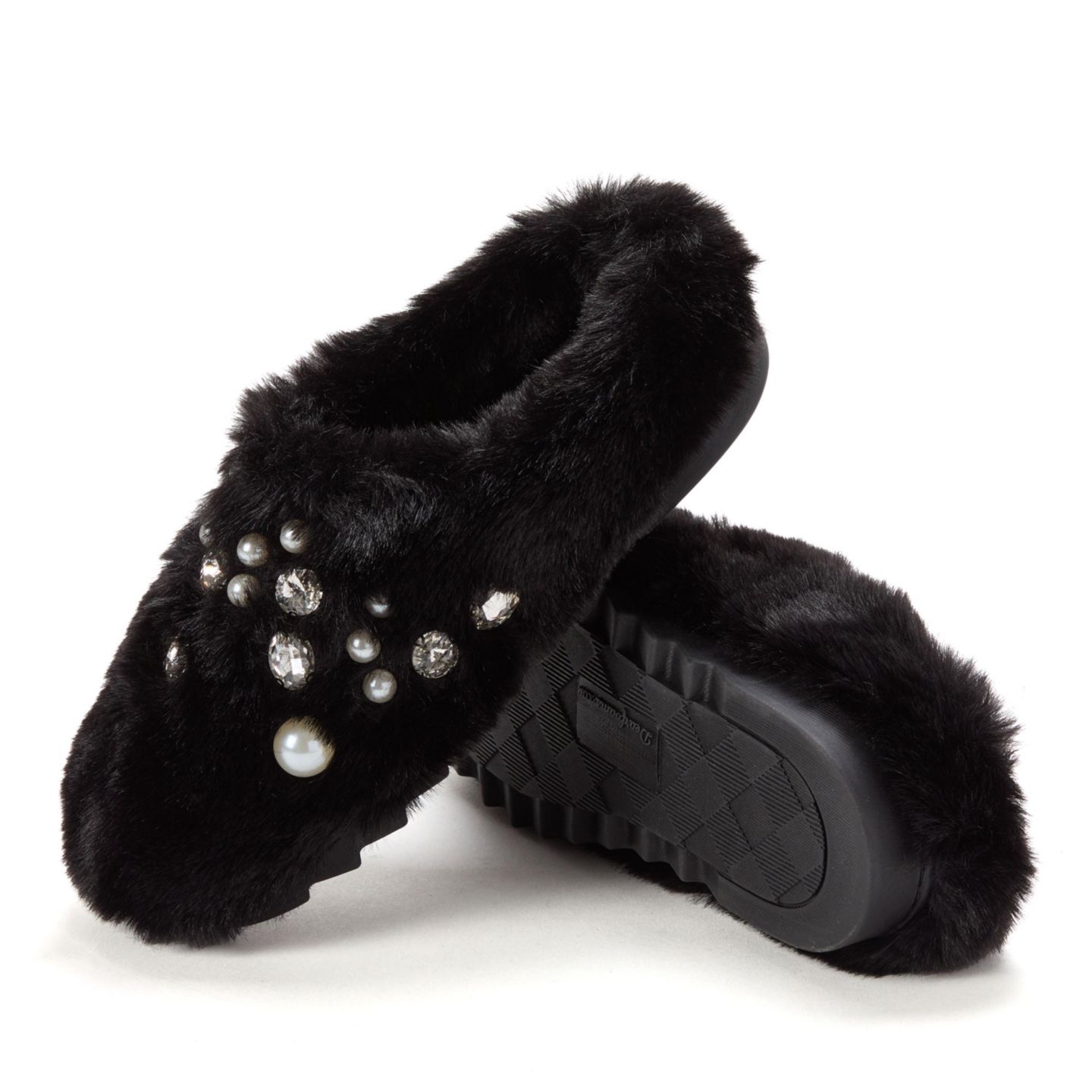 Женские сабо Dearfoams Annabelle Pile Clog Slipper with Embellishment, цвет: Чёрный — фото 2