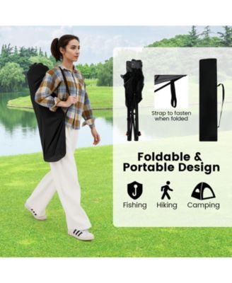 Camping Lounge Chair w/Detachable Footrest 4-position Backrest Carrying Bag
