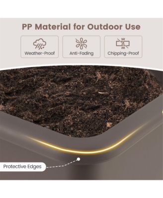 2 PCS Raised Garden Beds with Detachable Legs and Drainage Hole for Vegetables