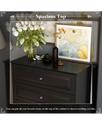 Wood Accent Storage Cabinets Organizer With 5 Drawers