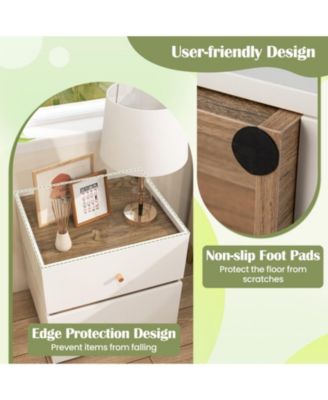2-Drawer Modern Nightstand with Storage for Bedroom