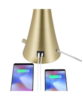 Karl 27 1/2" Tall Modern Table Lamps Set of 2 Full Range Dimmer USB Port Gold Metal Living Room Charging