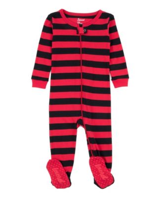 Toddler Matching Family Footed Cotton Striped Pajamas 2T-5T