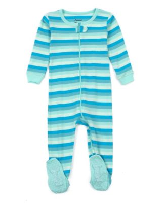 Toddler Matching Family Footed Cotton Striped Pajamas 2T-5T