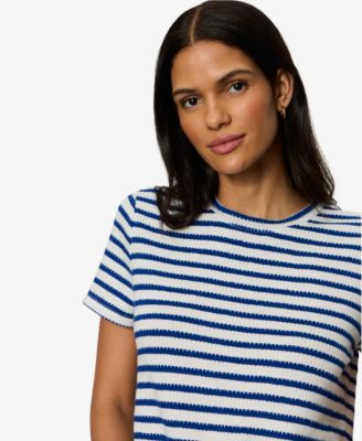 Women's Striped Crewneck Textured T-Shirt