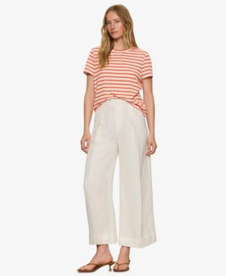 Women's Striped Crewneck Textured T-Shirt