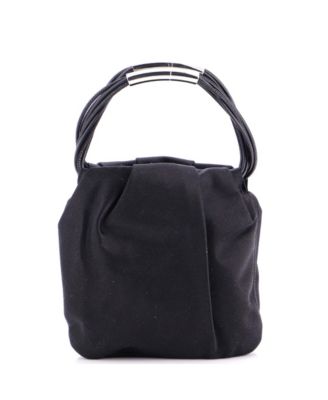 Mini Pochon Top Handle Bag Satin