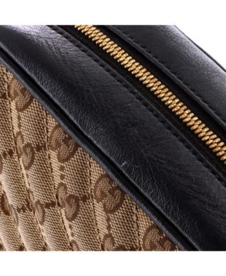 Small GG Marmont Shoulder Bag Diagonal Quilted GG Canvas with Leather