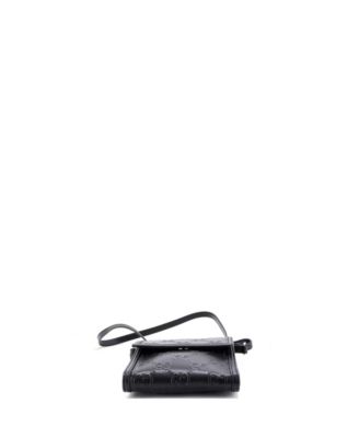 Small Flap Crossbody Bag GG Embossed Perforated Leather