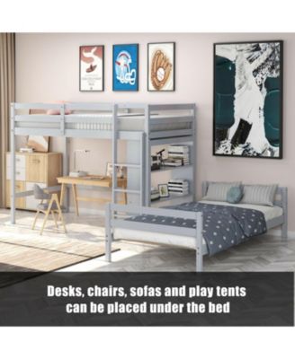 Loft Bed with Storage Shelves