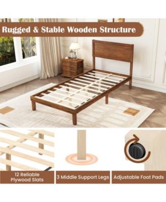 Rubberwood Bed Frame with Headboard