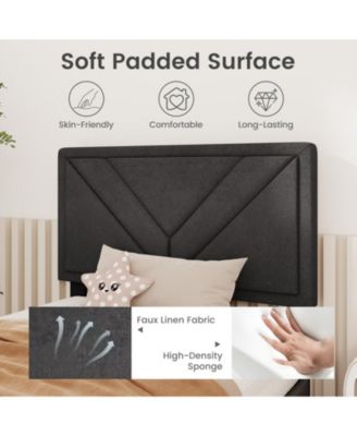 Linen Upholstered Bed Frame with Tufted Headboard