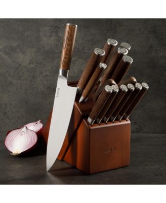 High-Carbon 1.4116 German Steel 15 Piece Full Tang Forged Cutlery Kitchen Knife Block Set