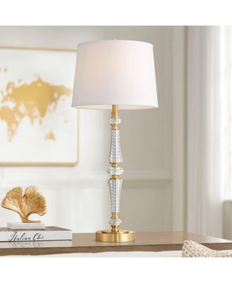 Gracie 32" High Brass and Crystal 3-Way Table Lamp