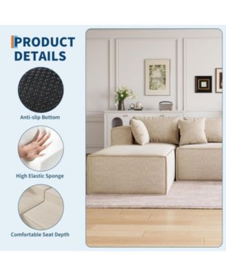 106.7" Modular Sectional Sofa, L-Shaped Cloud Couch with Chaise, Deep Seat Chenille