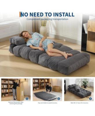 Folding Sofa Bed 2-Pack, Convertible Sleeper Chair with Pillow and Back Support