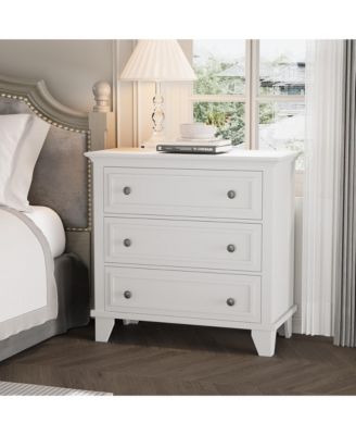 3 Drawer Dresser, Wooden Storage Chest of Drawers with Exquisite Metal Handles, Small Storage Cabinet