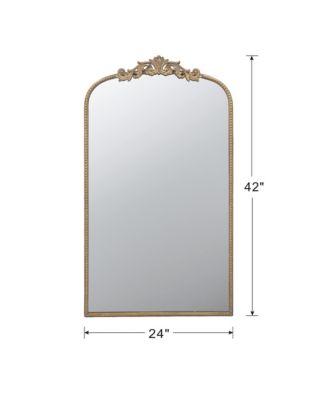24" x 42" Arch Mirror, Baroque Inspired Wall Decor for Bathroom Bedroom Living Room