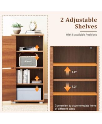 2-Tier Modern Nightstand with Adjustable Shelves and Drawer