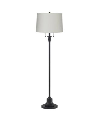 Dyna Traditional 58" Tall 2-Light Standing Floor Lamp Skinny Pole Pull Chain  Finish Linen