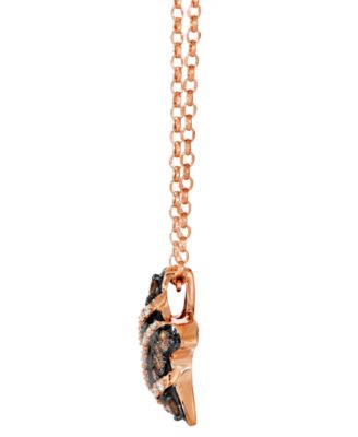 Nude Diamond (0.12 ct. t.w.) & Chocolate Diamond (0.39 ct. t.w.) Pendant Necklace in 14k Strawberry Gold