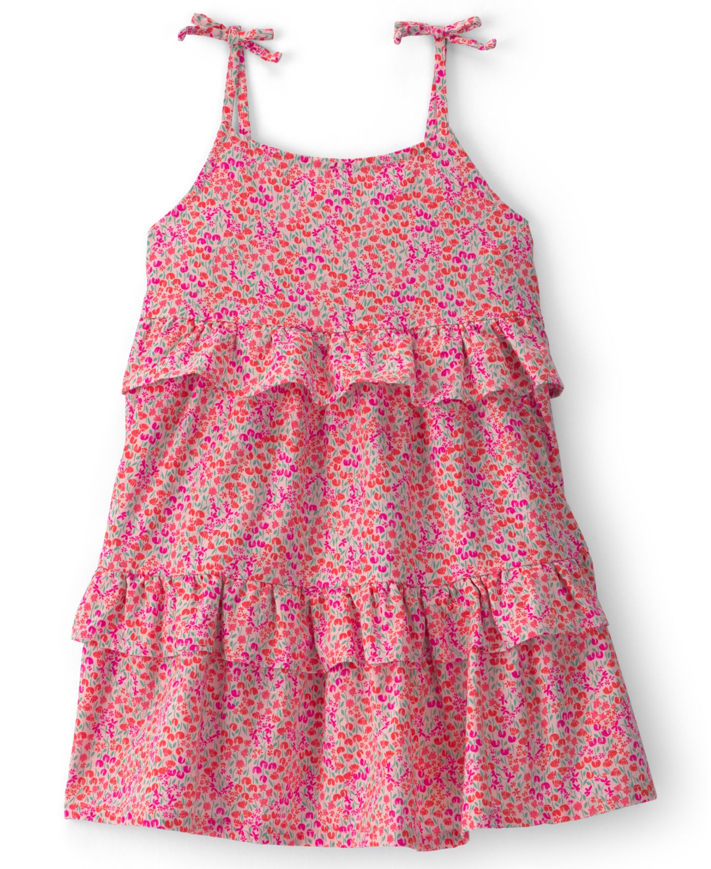 Платье Carter's Floral Ruffle Tiered Dress для девочек, цвет: Розовый — фото 1