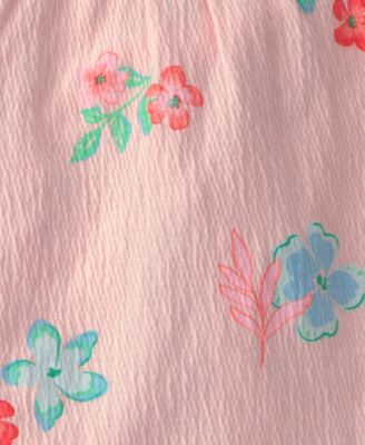 Girls' 2T-5T Floral Ruffle Top and Shorts, 2-Piece Set