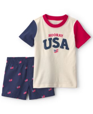 Boys' 2T-5T USA Top and Shorts, 2-Piece Set