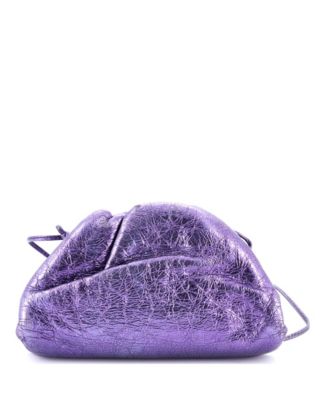 Mini The Pouch Crinkled Metallic Leather